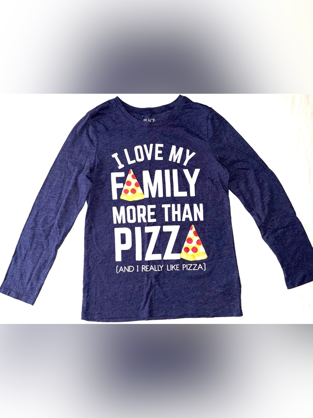 The Children's Place Navy Long-Sleeve Tee with Pizza Slice Graphic